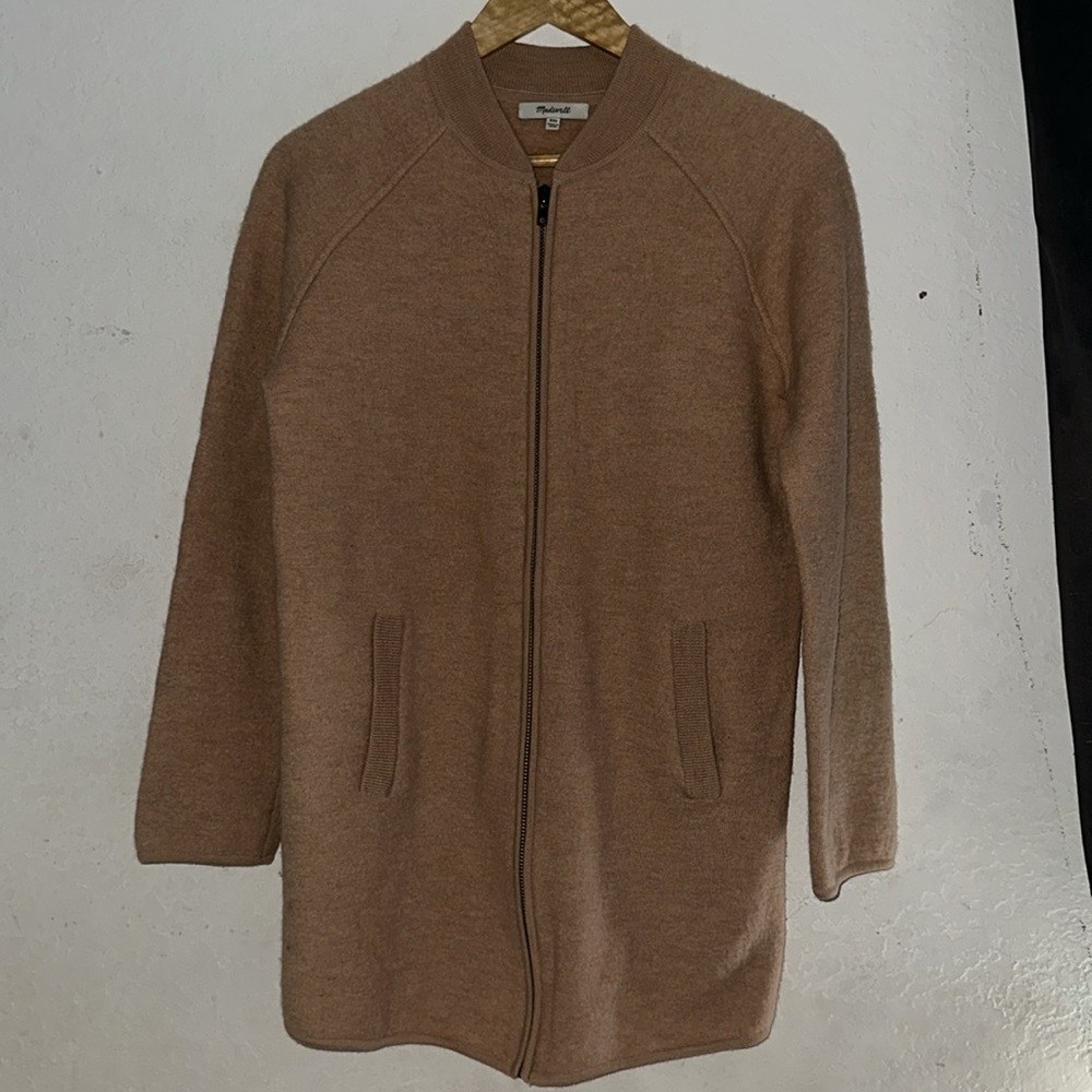 Madewell 100% Merino Wool Bomber Style Long Jacket